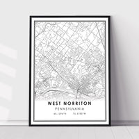 West Norriton, Pennsylvania Modern Map Print 