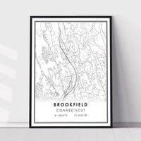 
              Brookfield, Connecticut Modern Map Print 
            