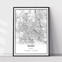 
              Rome, Italy Modern Style Map Print 
            