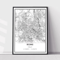 Rome, Italy Modern Style Map Print 
