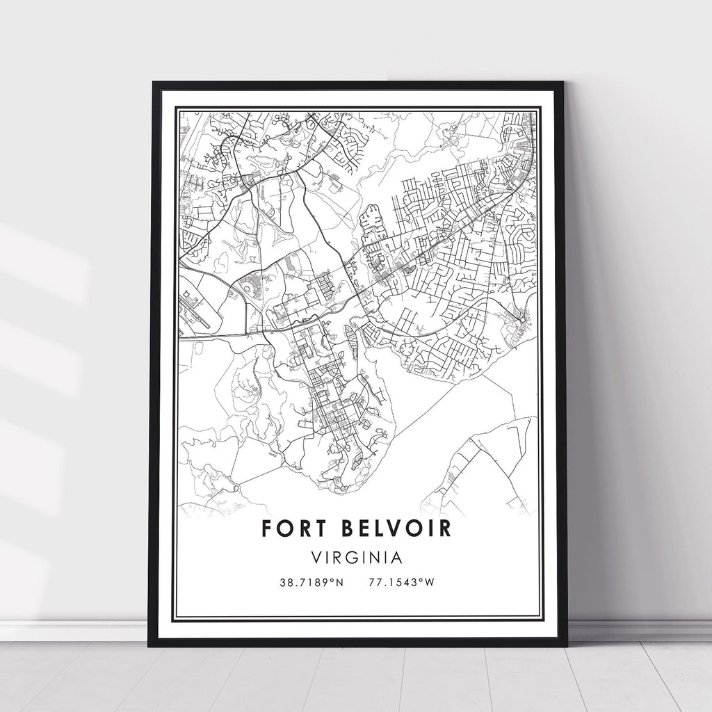 Fort Belvoir, Virginia Modern Map Print 