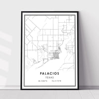 
              Palacios, Texas Modern Map Print 
            