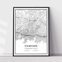 Stamford, Connecticut Modern Map Print 