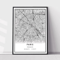 
              Paris, France Modern Style Map Print 
            
