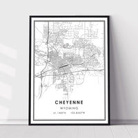 
              Cheyenne, Wyoming Modern Map Print 
            