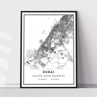 
              Dubai, United Arab Emirates Modern Style Map Print 
            