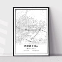 
              Monrovia, California Modern Map Print 
            