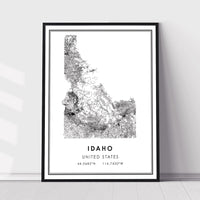 Idaho, United States Modern Style Map Print 