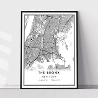 The Bronx, New York Modern Map Print