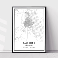 
              Paysandu, Uruguay Modern Style Map Print
            