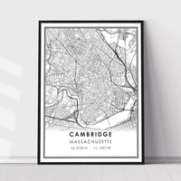 
              Cambridge, Massachusetts Modern Map Print 
            