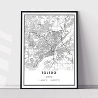 
              Toledo, Ohio Modern Map Print 
            