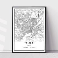 Toledo, Ohio Modern Map Print 