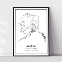 
              Alaska, United States Modern Map Print
            