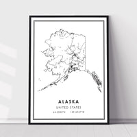 Alaska, United States Modern Map Print