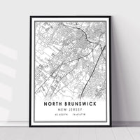 
              North Brunswick, New Jersey Modern Map Print 
            