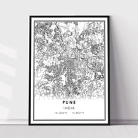 
              Pune, India Modern Style Map Print 
            