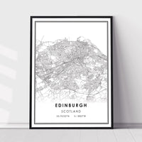 
              Edinburgh, Scotland Modern Style Map Print 
            