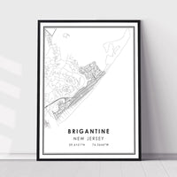 
              Brigantine, New Jersey Modern Map Print 
            