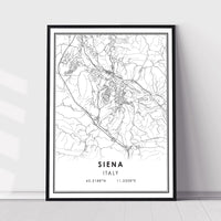 
              Siena, Italy Modern Style Map Print
            