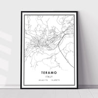 
              Teramo, Italy Modern Style Map Print 
            