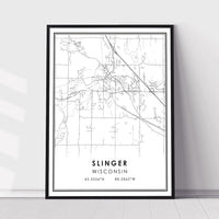 
              Slinger, Wisconsin Modern Map Print
            