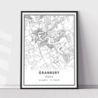 
              Granbury, Texas Modern Map Print 
            