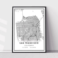 San Francisco, California Modern Map Print 