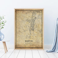 
              Martin, Slovakia Vintage Style Map Print 
            