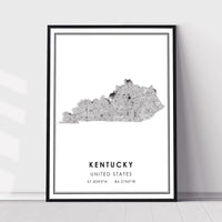 Kentucky, United States Modern Style Map Print