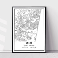 
              Brick, Jersey Modern Map Print  
            