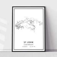 
              St. John, Caribbean Modern Map Print 
            