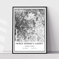 
              Prince George's County, Maryland Modern Map Print 
            