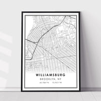 
              Williamsburg, Brooklyn Modern Map Print
            