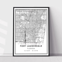 Fort Lauderdale, Florida Modern Map Print 