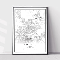 Prescott, Arizona Modern Map Print 