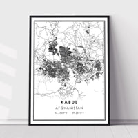 
              Kabul, Afghanistan Modern Style Map Print
            