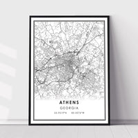 
              Athens, Georgia Modern Map Print 
            
