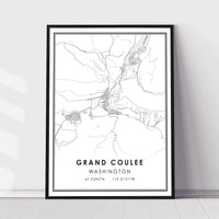Grand Coulee, Washington Modern Map Print 
