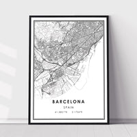 
              Barcelona, Spain Modern Style Map Print
            