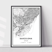 Barcelona, Spain Modern Style Map Print