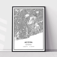 
              Accra, Ghana Modern Style Map Print 
            