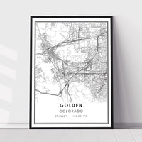 
              Golden, Colorado Modern Map Print 
            