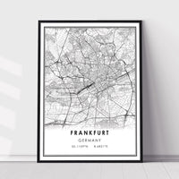 
              Frankfurt, Germany Modern Style Map Print 
            