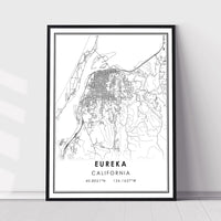 
              Eureka, California Modern Map Print 
            