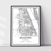 Melbourne, Florida Modern Map Print 