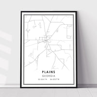 
              Plains, Georgia Modern Map Print 
            