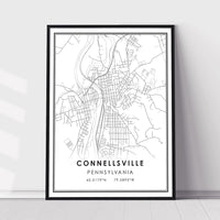 
              Connellsville, Pennsylvania Modern Map Print 
            