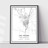 
              Las Vegas, New Mexico Modern Style Map Print 
            