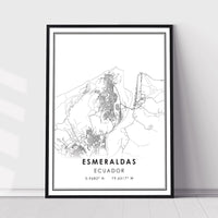
              Esmeraldas, Ecuador Modern Style Map Print 
            